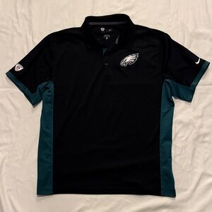 Nike Philadelphia Eagles Performance Black and Midnight Green Polo Shirt